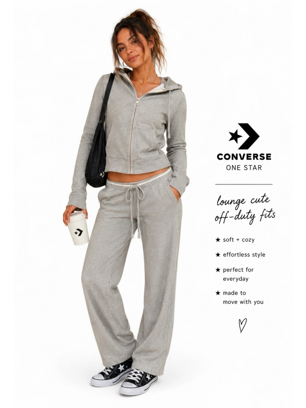 CONVERSE Y2K Grey Sweat Set